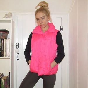 Neon Pink Puffer Vest